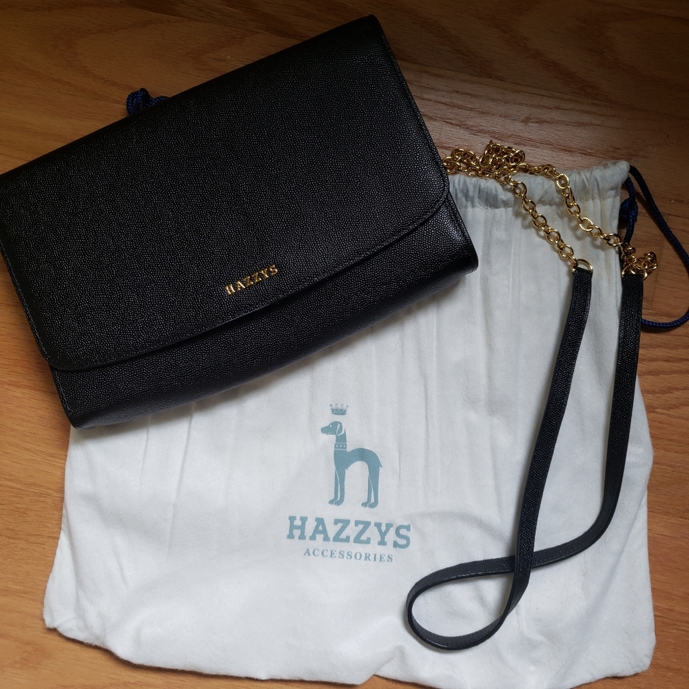 HAZZYS NWOT black leather purse with card holder